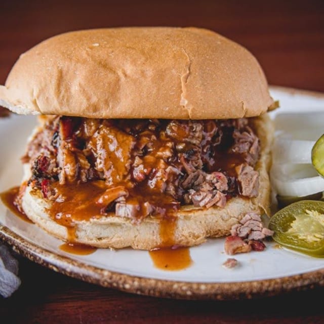 Chopped Brisket Sandwich.